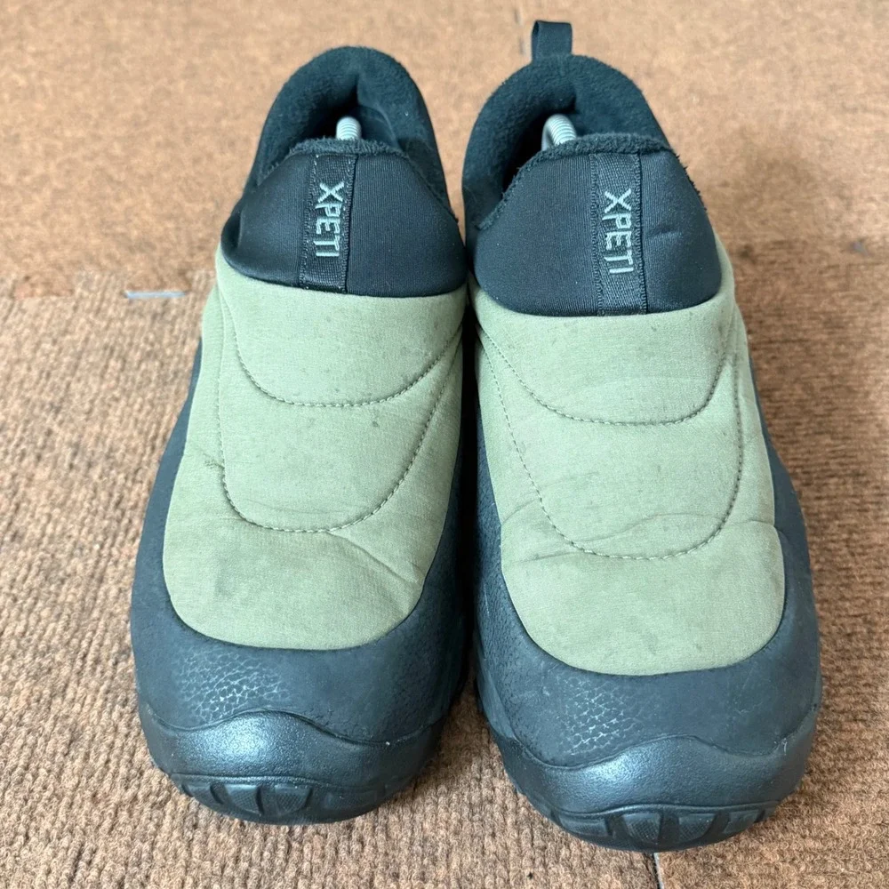 XPETI Mens Thermator Slip On Hiking Shoes Waterproof Insulated Olive Black sz 11
